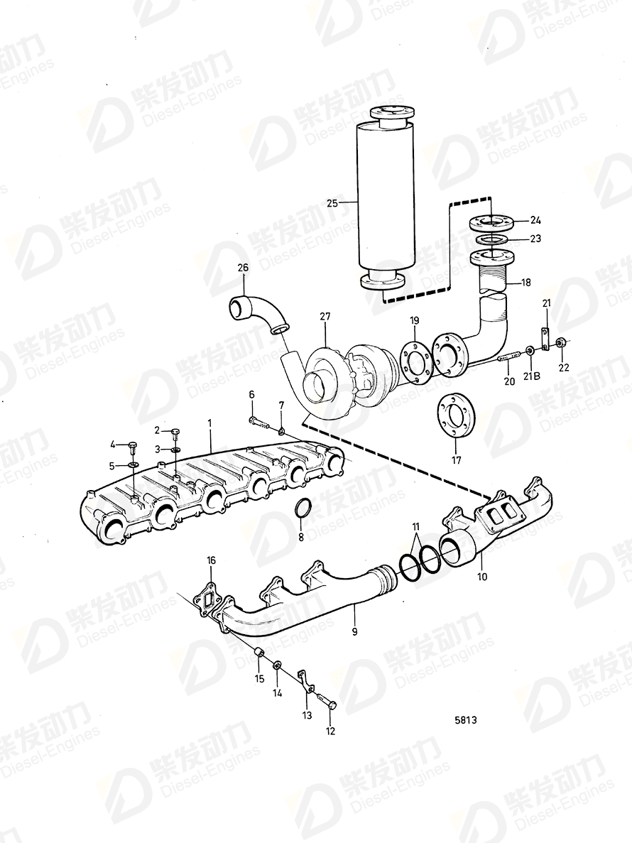 VOLVO Inlet pipe 468928 Drawing